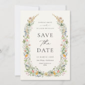 Wildblume Wedding Foto Save the Date Card (Vorderseite)