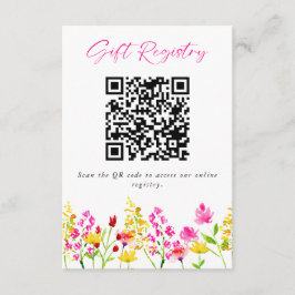 Wildblume Wedding Gift Registry QR Code Begleitkarte