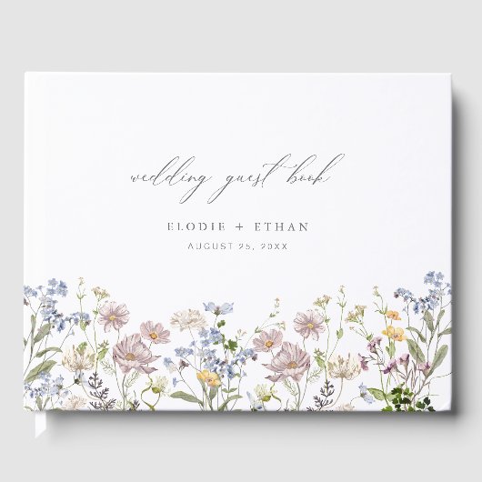 Wildblume Wedding Guest Book Floral Boho Modern Gästebuch (Vorderseite)