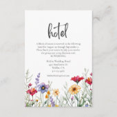 Wildblume Wedding Hotel mit farbenfrohen Wasserfar Begleitkarte (Vorderseite)