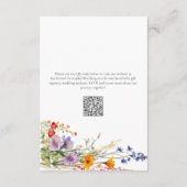 Wildblume Wedding Hotel mit farbenfrohen Wasserfar Begleitkarte (Rückseite)