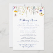 Wildblume Wedding Kissing Menu Game Card (Vorderseite)