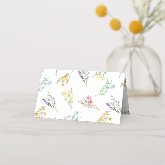 Wildblume Wedding Meadow Blume Arch Platzkarte (Rückseite)