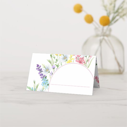 Wildblume Wedding Meadow Blume Arch Platzkarte (Vorderseite)