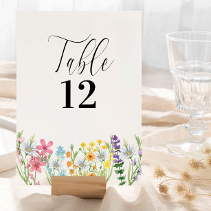 Wildblume Wedding Meadow Blume Tischnummer