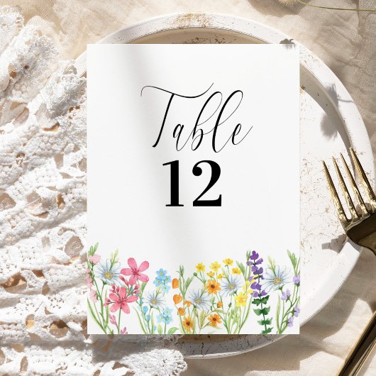 Wildblume Wedding Meadow Blume Tischnummer