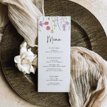 Wildblume Wedding Menu Boho Wedding Dinner Menü