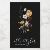 Wildblume Wedding Mini Weinflaschen Etikett (Einzelnes Label)