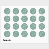 Wildblume Wedding Monogram Aufkleber in Sage (Blatt)
