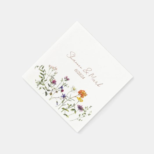 Wildblume Wedding Napkins Serviette (Ecke)