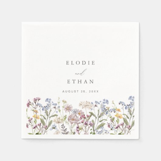 Wildblume Wedding Paper Napkins Floral Boho Serviette (Vorderseite)