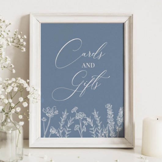 Wildblume Wedding Periwinkle Blue Card Geschenkzei Poster