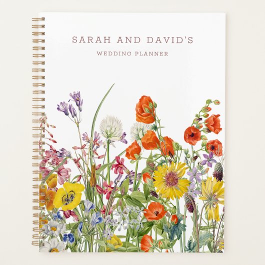 Wildblume Wedding Planner - Personalisiertes Noteb Planer (Vorderseite)