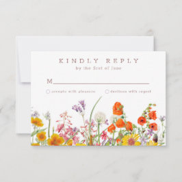 Wildblume Wedding Response Card RSVP Karte