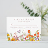 Wildblume Wedding Response Card RSVP Karte (Stehend Vorderseite)