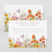 Wildblume Wedding Response Card RSVP Karte (Vorne/Hinten)