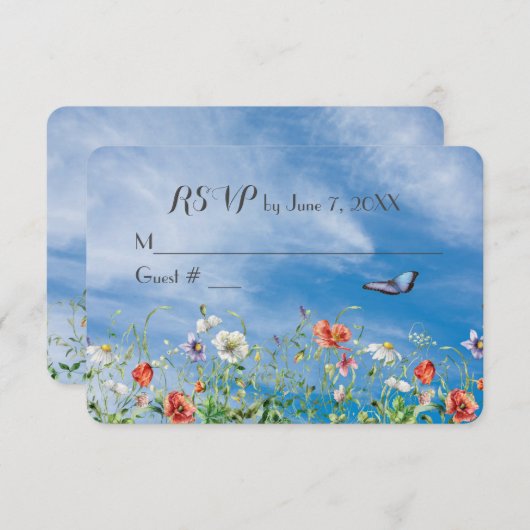 Wildblume Wedding RSVP (Vorne/Hinten)