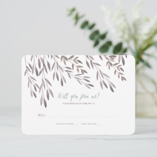 Wildblume Wedding RSVP (Stehend Vorderseite)
