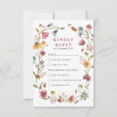 Wildblume Wedding RSVP Card (Vorderseite)