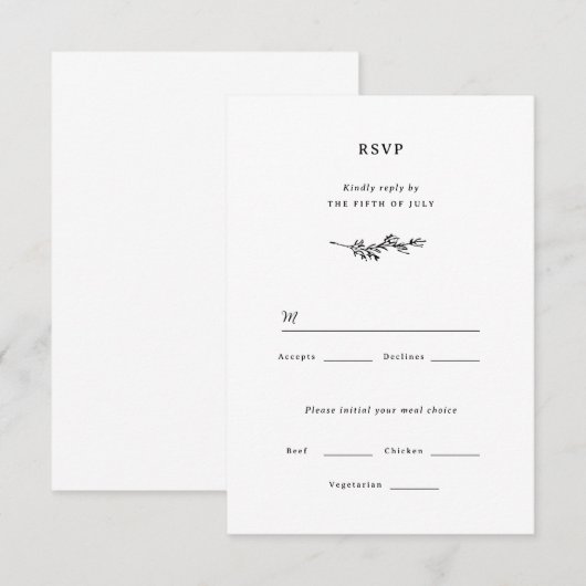 Wildblume Wedding RSVP Card (Vorne/Hinten)