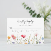 Wildblume Wedding RSVP Card (Stehend Vorderseite)