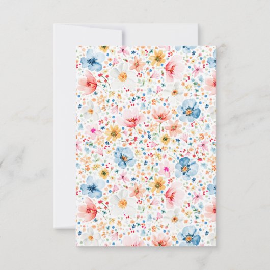 Wildblume Wedding RSVP Card (Rückseite)