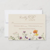 Wildblume Wedding RSVP Card - Aquarellblume (Vorderseite)