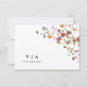 Wildblume Wedding RSVP Card Karte (Rückseite)