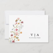 Wildblume Wedding RSVP Card Karte (Rückseite)