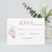 Wildblume Wedding RSVP Card Karte (Stehend Vorderseite)