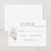 Wildblume Wedding RSVP Card Karte (Vorne/Hinten)
