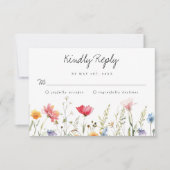 Wildblume Wedding RSVP Card Karte (Vorderseite)