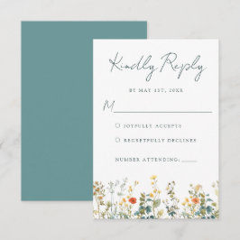 Wildblume Wedding RSVP Card Karte