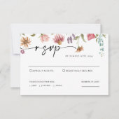 Wildblume Wedding RSVP Card Mitteilungskarte (Vorderseite)
