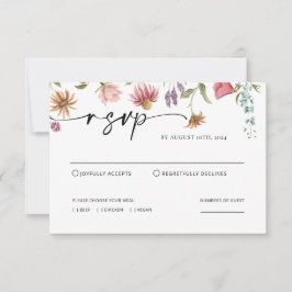 Wildblume Wedding RSVP Card Mitteilungskarte