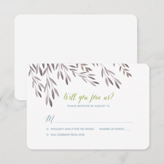 Wildblume Wedding RSVP für Jerrah (Vorne/Hinten)