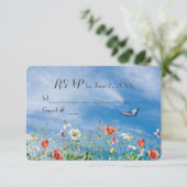 Wildblume Wedding RSVP Karte (Stehend Vorderseite)