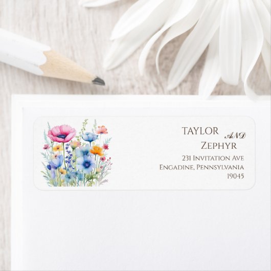 Wildblume Wedding RSVP Rücksendeadresse (Insitu)