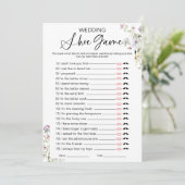 Wildblume Wedding Shoe Brautparty Game Einladung (Stehend Vorderseite)