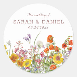 Wildblume Wedding Stickers - Blume Umschlag Aufkle