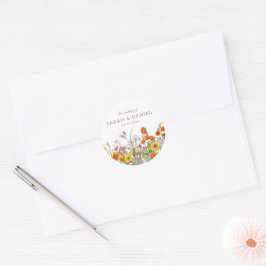 Wildblume Wedding Stickers - Blume Umschlag Aufkle