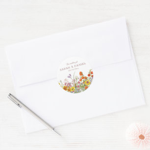 Wildblume Wedding Stickers - Blume Umschlag Aufkle