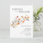 Wildblume Wedding Template Boho Floral Einladung (Stehend Vorderseite)