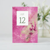 Wildblume Wedding Texture Table No. Fsia ID95 Einladung (Stehend Vorderseite)