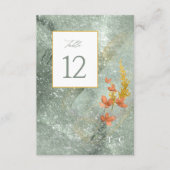 Wildblume Wedding Texture Table No. Gold ID95 Einladung (Vorderseite)