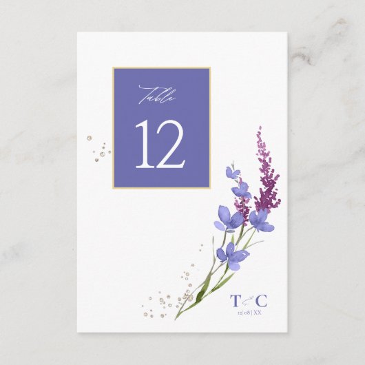 Wildblume Wedding Texture Table No. Peri ID954 Einladung (Vorderseite)