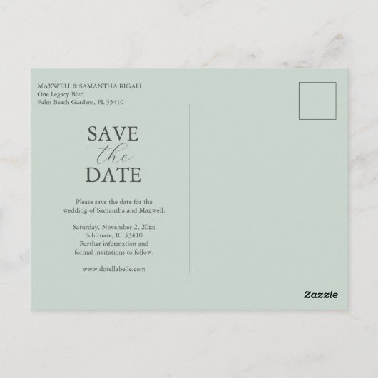 Wildblume Wedding Thema Save the Date Postkarte (Rückseite)