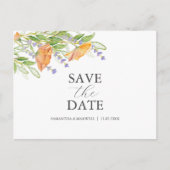 Wildblume Wedding Thema Save the Date Postkarte (Vorderseite)