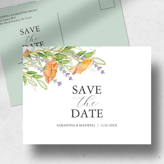Wildblume Wedding Thema Save the Date Postkarte
