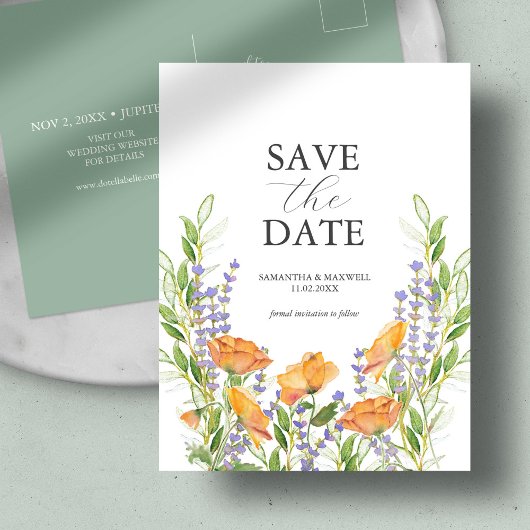 Wildblume Wedding Thema Save the Date Postkarte